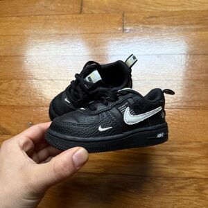 Kids Nike Air Force Ones Low Utility Black White